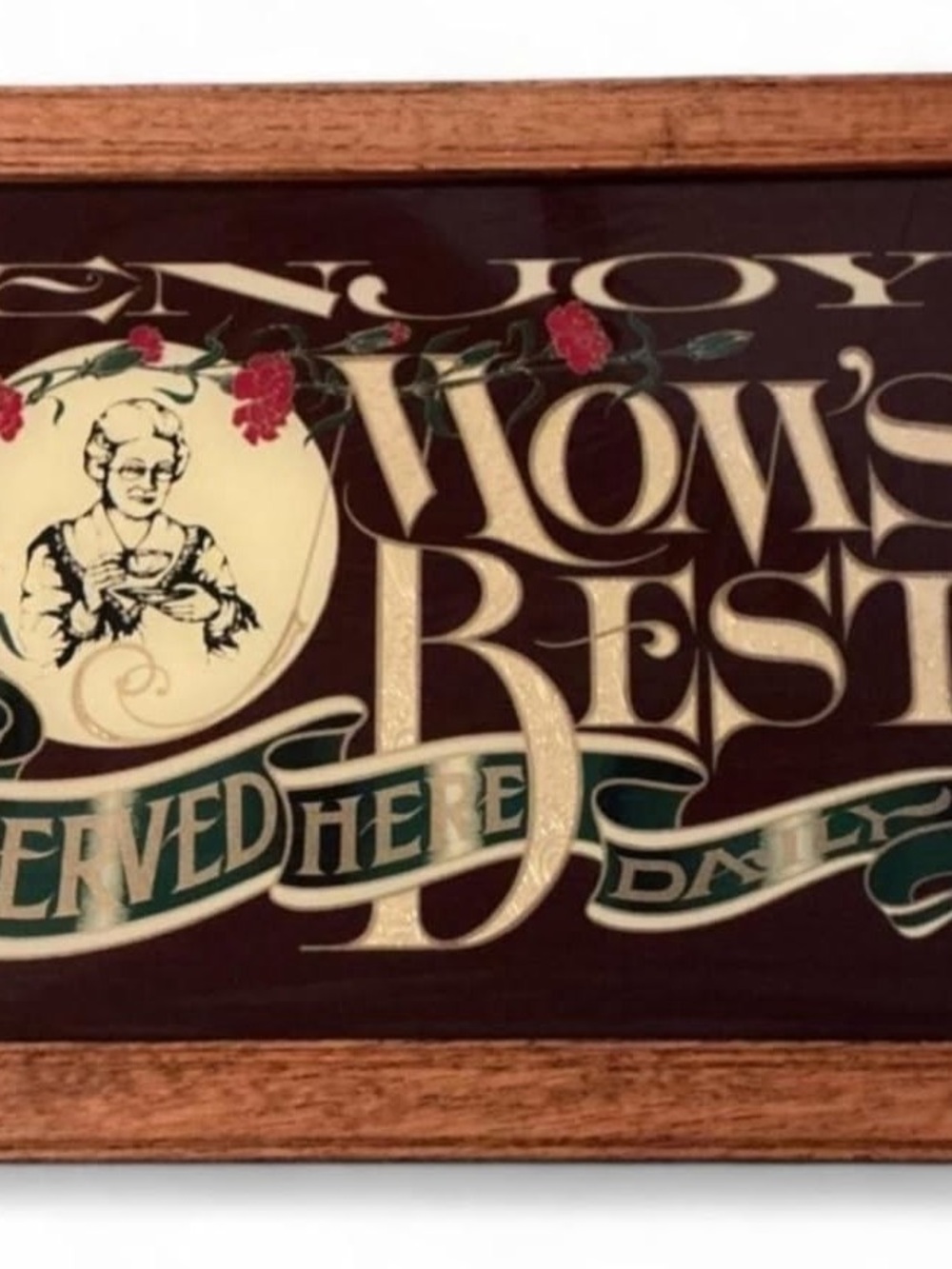 Vintage-Style 'Mom's Best' Wall Art Sign - Brown & Cream